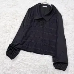 【オースチンリード】✨レース ビジュー ブラウス カットソー 黒 40 Lのサムネイル