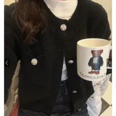 grl グレイル ゴールドボタンショート丈ニットカーディガン[an1347]