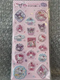 サンリオキャラクターシール すりガラス風シール　キティ　クロミ　シナモ　マイメロ