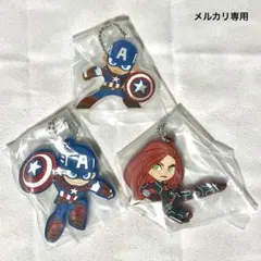 マーベル　グリヒルアート　アクリルキーホルダー　ラバーストラップ　3点セット