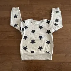 【美品】星柄 グレー 裏着毛 長袖トレーナー