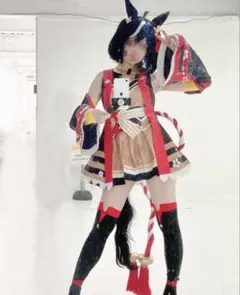 ウマ娘 キタサンブラック 勝負服 ほぼフルセット Mサイズ ウィッグ耳しっぽ付き ウマ娘 キタサンブラック 勝負服 ほぼフルセット Mサイズ ウィッグ耳