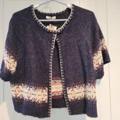 Lui janne ネイビー ノルディックカーディガン