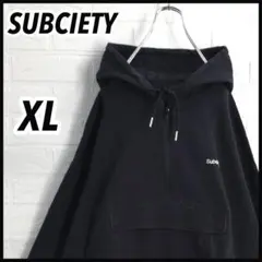 【希少XL】SUBCIETY サブサエティ ハーフジップ アノラックパーカー 黒のサムネイル
