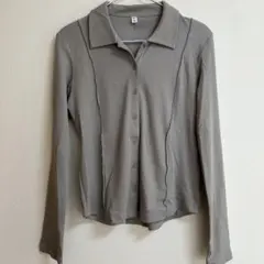 GU リブポロカーディガンQ 04 GRAY Mサイズ