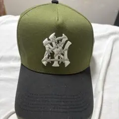 オリーブグリーン/ブラウン 刺繍ベースボールキャップ ニューエラ