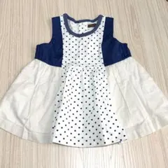 新品 スタジオミニ 子供服 ワンピース こどもの森 ナチュラル ドット柄 100のサムネイル