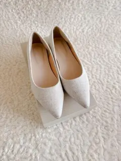 【LELIEN PLUS】 走れるパンプス アイボリー 37 フラットパンプス