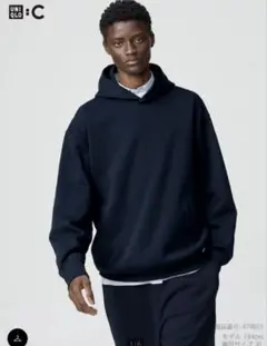 ユニクロC ネイビー　Lサイズ　上下セット　スウェットワイドパンツ 　パーカ