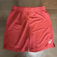 アシックス　赤ハーフパンツL