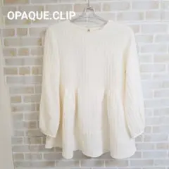 OPAQUE.CLIP ふくれジャガードペプラムブラウス