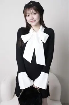 LIPSERVICE リップサービス フロントZIPニットプリーツワンピース