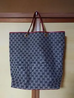 GUCCI グッチ GGキャンバス トートバッグ ベージュ　赤　美品