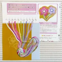 〈32〉ぬり絵みたいなざくざく刺しゅうブローチの会　カワラナデシコ　フェリシモ