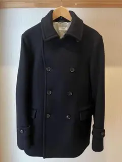 SHIPS ネイビー ダブルブレスト ピーコート