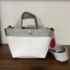 エルベシャプリエ ミニトートバッグ ホワイト グレー - メルカリ