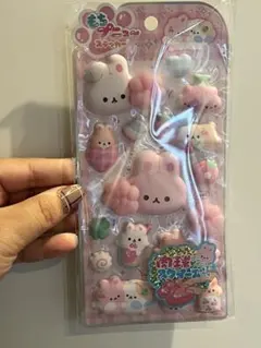 もちプニューステッカー　肉球スクイーズ付き　うさぎ