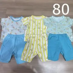 UNIQLO ワンワン パジャマ80 3着セットのサムネイル