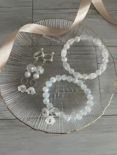 ハンドメイド イヤリング&ブレスレット3点セット（NO.2005）