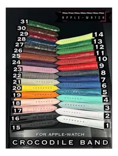 ブラック 牛革 本革 クロコダイル ベルト アップルウォッチ Dバックル付