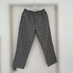 GU チェック柄 イージーパンツ グレー