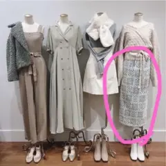 DEICY スクエアフラワータイトスカート ミント