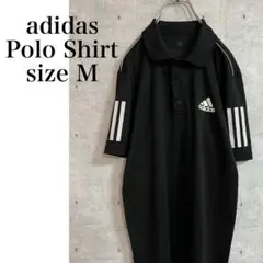【美品】adidas　アディダス ポロシャツ 半袖 ブラック サイズM　スポーツ