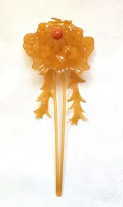 鼈甲色の一輪花 かんざし 髪飾り