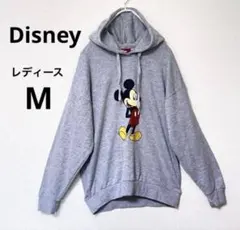 ディズニー ミッキーマウス プリント パーカー レディースM スウェット グレー
