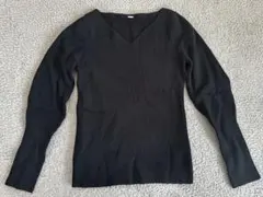 Mila Owen 黒 Vネック 長袖ニット