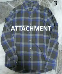 ATTACHMENT メンズ 長袖チェックシャツ 3 L相当