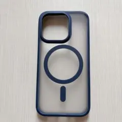 【iPhone 15 Pro】MagSafe対応シリコンケース ブルー×クリア