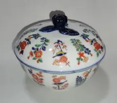 箱あり 陶祥窯 一閑人 蓋物 古来絵 古染 柘榴文様 有田焼 蓋付き器