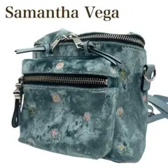 未使用級 Samantha Vega 花刺繍 ベロア ミニリュック 2WAY