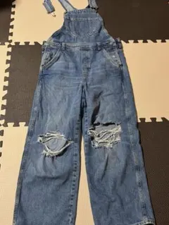 デニムサロペット US XS ダメージ加工