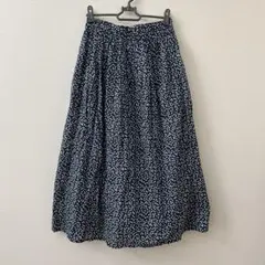 良品！　ichi ドット柄ロングスカート　ブルー系　コットン