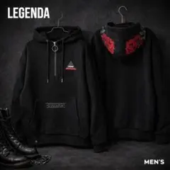 LEGENDA レジェンダ ハーフジップ パーカー S 裏起毛 ビッグシルエットのサムネイル