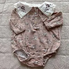 花柄ロンパース ベージュ 80