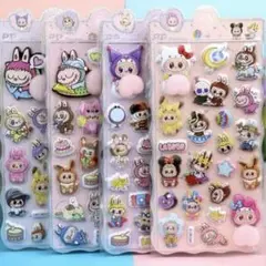 もちもち　おしり　ラブブ　シール　LABUBUシール　4枚　スクイーズシール