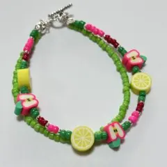 114.カラフルフルーツモチーフ2連ブレスレット