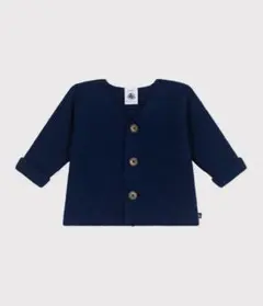 （美品）ネイビー オーガニックコットン　カーディガン