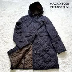 気紛れ値下❣️美品★マッキントッシュフィロソフィー・キルティングロングコート 40 WEB限＆一部店舗限定定】ノーカラーキルティングロングコート