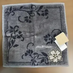 JILL STUART 花柄タオルハンカチ グレー