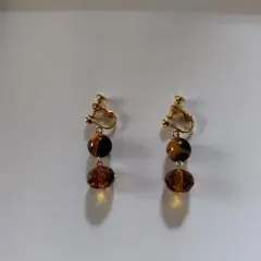 タイガー　アイ　イヤリング