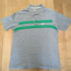 Nike グレー/グリーン ポロシャツ Lサイズ