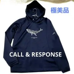 極美品 CALL & RESPONSE ブラック パーカー 光沢 シャイニング