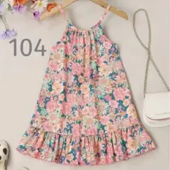 海外子供服　フラワーキャミワンピース100〜花柄　女の子