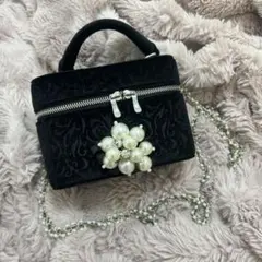 リリーブラウン　バッグ パール装飾付き