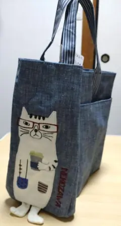 クスグル ねこまるけ 仕切りトートバッグ ねこざわさん