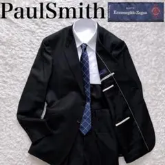 極美品　ポールスミス　ゼニア　ストライプ　スーツ　セットアップ　ブラック　高級